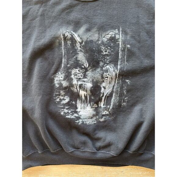 Vintage Lost Creek Sweatshirt Adult 2XL Black Animal Deer Buck Crewneck Hunting - Picture 4 of 11